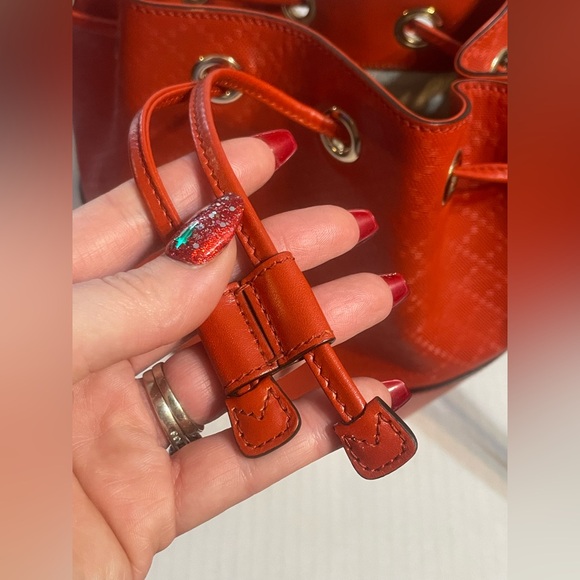 New tags Gucci Bright Diamante leather medium bucket bag red high end designer - Picture 12 of 17